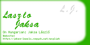 laszlo jaksa business card