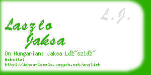 laszlo jaksa business card